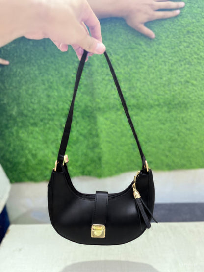 Luxury Bag Combo Stylish Bag Set with 12 Scrunchies, 12 Fake Nails & Elegant Watch – Perfect Gift Combo